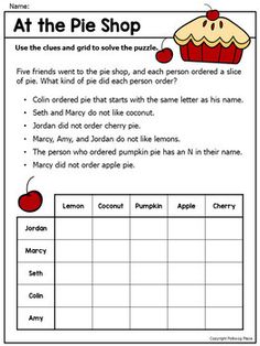 an apple pie shop worksheet with the words at the top and below it