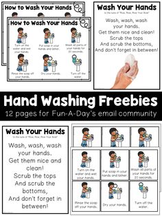 hands washing freebies for kids to use in the classroom