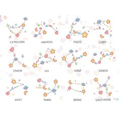 an image of the different stars and shapes