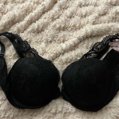 Smoke Free Home Elegant Black Push-up Bra, Victoria's Secret Black Push-up Bra, Black Underwire Bra With Lace Trim, Black Push-up Bra With Lace Closure, Black Lace Closure Push-up Bra, Victoria's Secret Black Lined Bra, Victoria's Secret Black Lace Bra, Black Stretch Bra With Lace Closure, Black Stretch Bra With Lace Trim