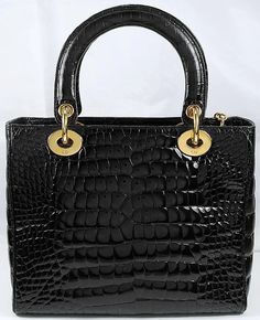 Christian Dior Bag, Crocodile Bags, Lady Dior Bag, Dior Bag, Gold Hardware, Christian Dior, Top Handle Bag, Dior, Bag Lady