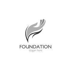 the logo for foundation is designed in black and white with an abstract, stylized design