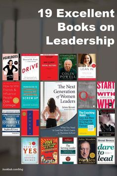 a collage of books with the title'19 excellent books on leadership '