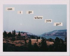 the words can i go where you go? are displayed on a polaroid frame