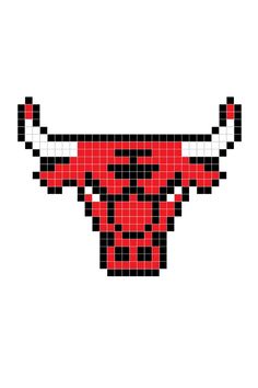 the chicago bulls logo made out of pixels