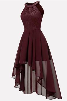 Wedding Guest Dress Lace, Dress Halter Neck, Dark Red Dresses, Chiffon Lace Dress, Cheap Party Dresses, Dresses Club, Party Dresses Online, Pink Wine, Party Kleidung