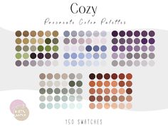 the color swatches are all different colors and sizes, but there is no image to describe