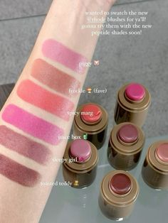 #rhode #rhodeskincare #rhodeblush #blush #makeup Rhode Swatches, Blush Swatches, Makeup Wishlist, Ethereal Makeup, Makeup Items