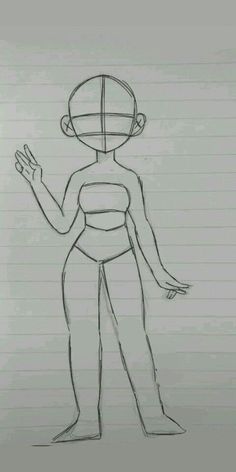 a drawing of a person standing in front of a piece of paper