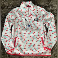 Girls Eddie Bauer Quarter Zip Fleece, Size L 14/16. White, Coral, And Blue Triangle Detail. Super Soft! Brand New Never Worn. White Cozy Fleece Top, Cozy Fit White Fleece Top, Cozy White Fleece Top, Cute White Fleece Top, Coral And Blue, Quarter Zip Fleece, Kids Fleece, Girls Fleece, White Coral