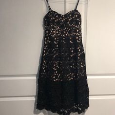 Nwt Black Lace Overlay Dress. Perfect For Weddings! Size Small, Never Been Worn. Chic Black Lace Dress With Sweetheart Neckline, Baby Blue Lace Dress, Black Lace Overlay Dress, White Lace Midi Dress, Blue Strapless Dress, Crochet Midi Dress, Black Lace Midi Dress, Crochet Lace Dress, Sequin Bodycon Dress