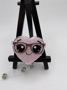 Heart Badge Reel, Fun Pink Badge Reel For Gift, Personalised Badges, Keychain Craft, Lanyard Keychain, Badge Buddy, Beadable Products, Keychain Design