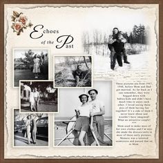 an old fashioned photo with many pictures and words on the front page, including two people