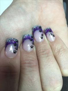 Dog Nail Art Designs, Nails Paws Design, Cat Nails Acrylic, Paw Nails Designs, Nail Art Designs Paw Prints