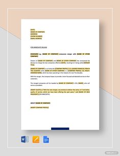 a business letterhead is shown in yellow and blue