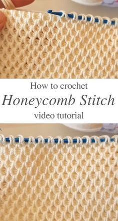 Sweater Knitting Patterns Crochet Honeycomb Stitch, Crochet Honeycomb, Honeycomb Stitch, Tunisian Crochet Patterns, Crochet Tunisian, Confection Au Crochet, Crochet Simple, Crochet Stitches For Beginners, Crochet Stitches Tutorial