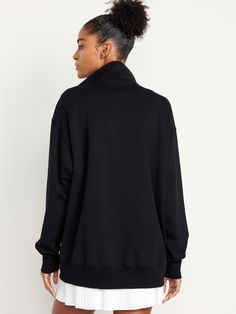 spread collar dolman sleeves zip pockets rib-knit trim breathable oversized fit hits at hip models are approx.  5'9" and wear sizes s (4), l (12) and xl (18) Petite Size, Dolman Sleeve, Half Zip, Toddler Boys, Rib Knit, Zip Pockets, Old Navy, Trim, Models