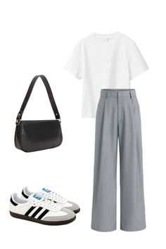 Korean Outfit Ideas, Looks Adidas, Adidas Samba Outfit, Outfit Korean Style, Color Combos Outfit, Minimalist Fashion Women, Uni Outfits, Casual Day Outfits, Classy Work Outfits