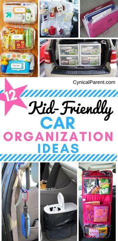 the inside of a car filled with organized and clean items