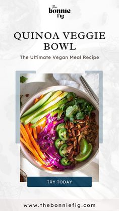 This colorful quinoa veggie bowl is nutritious, filling & delicious! This can be prepped ahead of time making it a quick & easy lunch option! This quinoa veggie bowl is not just a delicious way to satisfy your hunger; it’s also a versatile, healthy meal. Whether you’re seeking a quick weeknight dinner or tasty lunch bowls, this recipe makes an exceptional addition to your meal rotation.