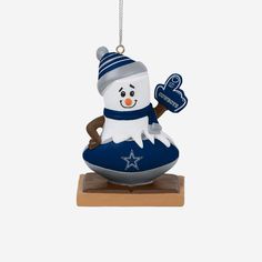 Dallas Cowboys Smore On Ball Ornament FOCO - FOCO.com Dallas Cowboys Christmas Ornaments, Dallas Cowboys Christmas, Foam Finger, Calendar Reminder, Chocolate Marshmallows, Logo Display, Hat Scarf, All Holidays, Graham Cracker