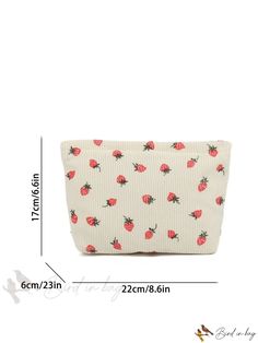 Bird in Bag - Womens Aesthetic Cosmetic Bag with Stylish Storage for Makeup Cute Large Capacity Rectangular Cosmetic Bag, Trendy Portable Cosmetic Shoulder Bag, Trendy Portable Shoulder Cosmetic Bag, Cute Large Capacity Storage Bags, Cute Beige Bag With Zipper Closure, Cute Beige Bags With Zipper Closure, Trendy Beige Cosmetic Bag With Removable Pouch, Trendy Beige Rectangular Pouch, Casual School Cosmetic Bag With Zipper