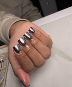 Silver Square Nails, Natural Acrylic, Natural Acrylic Nails, Hard Nails, Makeup For Black Skin, Stylish Nails Designs, Glamour Nails, Finger Nails, Nail Type