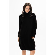 A Classic Knit Dress With A Loose Turtleneck And A Subtle Diamond Design--Perfect With Your Favorite Bootie! Cold Water Wash. Black Long Sleeve Knit Midi Dress, Elegant Black Knitted Sweater Dress, Elegant Knit Turtleneck Dress, Loose Turtleneck, Diamond Design, Black Dresses, Knit Dress, Bootie, Cold Water