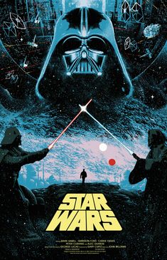 star wars movie poster with darth vader and luke sky walker in the background