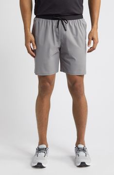 These all-activity shorts are made from a tricot knit fabric that provides great stretch, slight wrinkle-resistance and quick-drying properties. The shorts sport a comfortable elastic/drawstring waist and a back pocket with a hidden zipper to keep essentials secure. 7" inseam; 24" leg opening; 11" front rise; 15" back rise (size Medium) Elastic/drawstring waist Side-seam pockets; back zip-welt pocket 71% nylon, 29% spandex Machine wash, tumble dry Imported Solid Color Nylon Athletic Shorts With 4-way Stretch, Solid Recycled Polyester Athletic Shorts For Sports, Solid Moisture-wicking Athletic Shorts In Recycled Polyester, Casual 4-way Stretch Athletic Shorts For Training, Casual Athletic Shorts For Training With 4-way Stretch, Casual Athletic Shorts With 4-way Stretch For Training, Breathable Recycled Polyester Athletic Shorts, Athleisure Athletic Shorts In Solid Recycled Polyester, Solid Athletic Shorts With Moisture-wicking 4-way Stretch