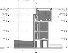 an architectural drawing shows the plan for a building with multiple levels, including two floors and three