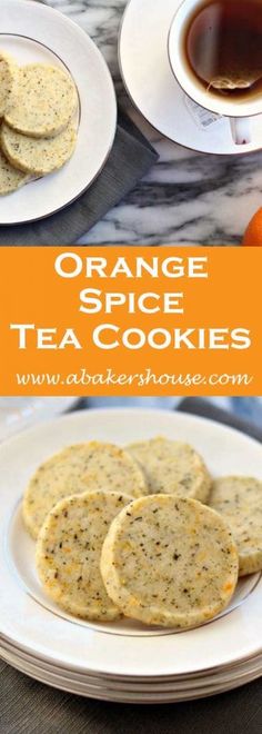 orange spice tea cookies on a white plate