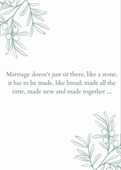 an image of a quote about marriage with green leaves and berries on the branches in white background