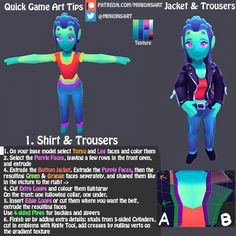 an info sheet describing how to use the t shirt and trousers in this game