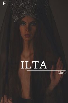 a woman wearing a veil with the words lita in front of her face and hands