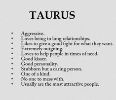 an image of taurus with the words above it