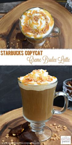 starbuck's copycat creme brulee latte with whipped cream on top