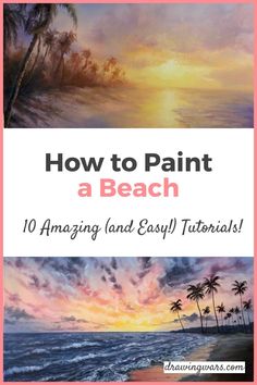 the title for how to paint a beach with pastel and watercolors on it