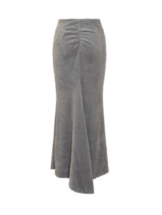 Maxi long flared pencil skirt. Curling at the back. Two side pockets. Fur effect.Composition: 55% Polyester, 45% Polyamide Gray Skirt, Luxury Retail, Italian Fashion, Asymmetric Hem, Luxury Boutique, Maxi Skirt, Fur Coat, Pencil Skirt, Wrap Dress