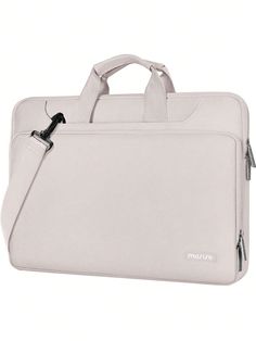 a white laptop bag sitting on top of a table