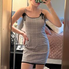 Size Small Tags Attached Spring Plaid Dress For Night Out, Plaid Dress For Night Out In Spring, Casual Plaid Mini Dress For Night Out, Black Satin Slip Dress, Cream Mini Dress, Pacsun Dresses, White Flower Dress, Orange Mini Dress, Ditsy Floral Dress