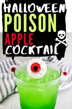 Poison Apple Cocktail Recipe Snow White Food Recipes, Poison Apple Cocktail, Green Apple Cocktails, Apple Cocktail Recipes, Green Cocktails, Disney Inspired Cocktails, Snow White Poison Apple, Disney Cocktails