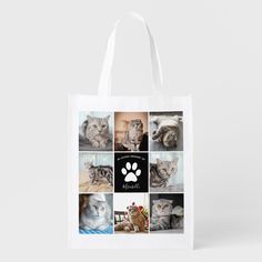 a bag with pictures of cats on it