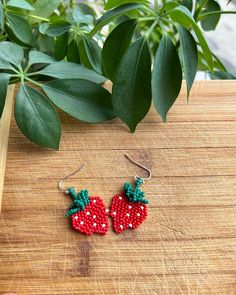 Handwoven strawberry dangle earrings made with size 11 Czech seed beads. Great for summertime or as a reminder of the warm days when its too cold out! Too Cold, Seed Beads, Jewelry Earrings Dangle, Etsy Earrings, Dangle Drop Earrings, Dangle Earrings, Hand Weaving, Jewelry Earrings, Drop Earrings