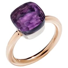 Pomellato Ring Nudo Classic PAA1100O6000000OI. Nudo classic ring in rose gold and white gold with amethyst. Size 53 Pomellato Ring, Ring Rosegold, Ring Ruby, White Gold Set, Rose Jewelry, Amethyst Jewelry, Classic Ring, Amethyst Stone, Bridesmaid Jewelry