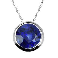 METAL SPECIFICATIONS White Gold 14K STONE SPECIFICATIONS Stone Name : Blue Sapphire Stone Cut : Round Stone Details : There is one round cut sapphire approx. 4.50 carats (Approx. Dia. 10 mm) in the pendant. Natural earth mined stone. Quality of Sapphire : AAA Total : Approx. 4.50 Carats PENDANT SPECIFICATIONS Length : 16” (Can change length, please indicate about change with payment) Overall Size (mm): Approx. Dia. 12 mm Appraised Value : $20,223.00 Comes with Certificate Luxury Round Cabochon Pendant Jewelry, Blue Sapphire Stone, Gemstone Pendant Necklace, Gemstone Necklace Pendant, Sapphire Stone, Natural Earth, Stone Cuts, Stone Names, Bezel Setting