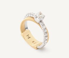 MASAI 18K Yellow Gold Double-Band Ring With Diamonds Marco Bicego Jewelry, Double Band Rings, Timeless Ring, Diamond Shop, Cushion Cut Diamonds, Gemstone Engagement Rings, 18k Yellow Gold Ring, Solitaire Engagement Ring, Diamond Bands