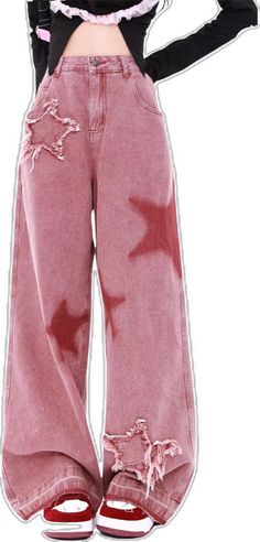 Fairycore Aesthetic Outfits, Flare Jeans High Waisted, Indie Aesthetic Outfits, Jean Rose, Jeans Rosa, Jeans With Pockets, E Girl Aesthetic, Womens Flare Jeans, Aesthetic Clothing Stores