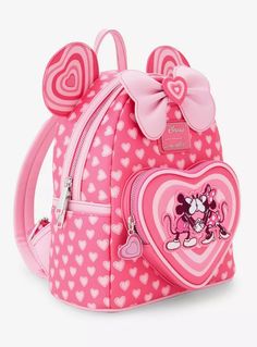 Loungefly Disney Mickey & Minnie Mouse Heart Ears Pink Mini Backpack New #ad Disney Valentines, Mickey And Minnie Mouse