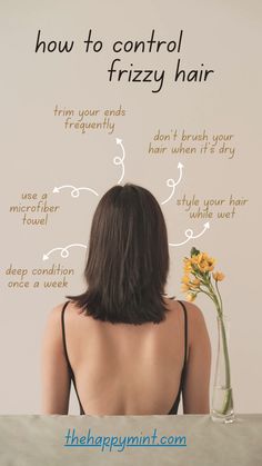 Tips for frizzy hair Thick Frizzy Hair, Control Frizzy Hair, Haircuts For Frizzy Hair, Selling Hair, Hair Mask Recipe, Long Bridal Hair